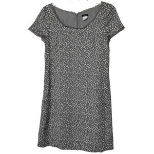 J.Crew 100% Silk Gray Dot Dress | Women’s 2 | Raw Trim Short Sleeve Style 97815